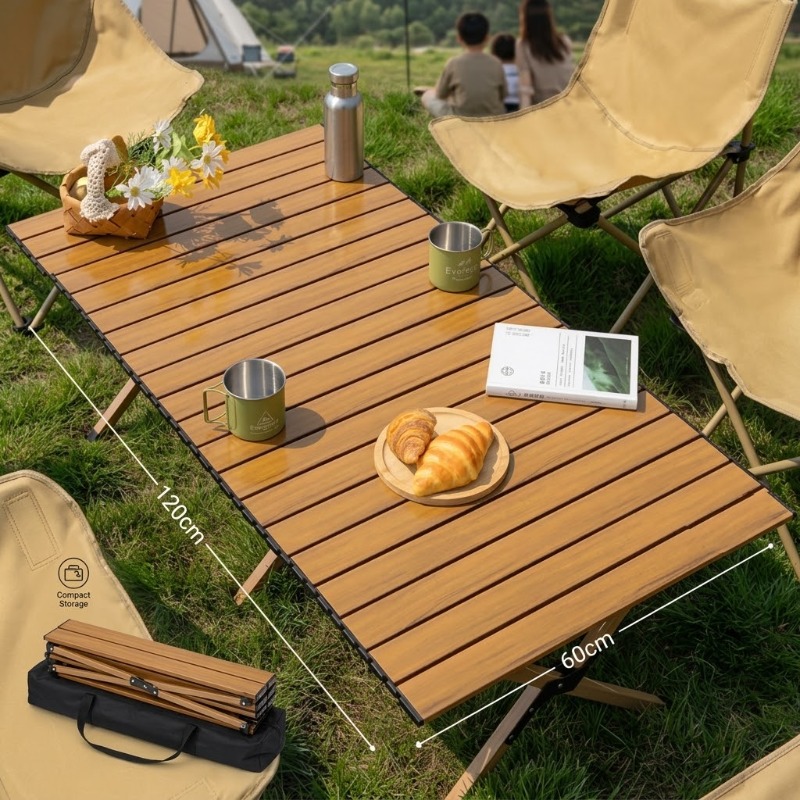 Camping Cooking Table - Portable Foldable Egg Roll Table 60/120cm