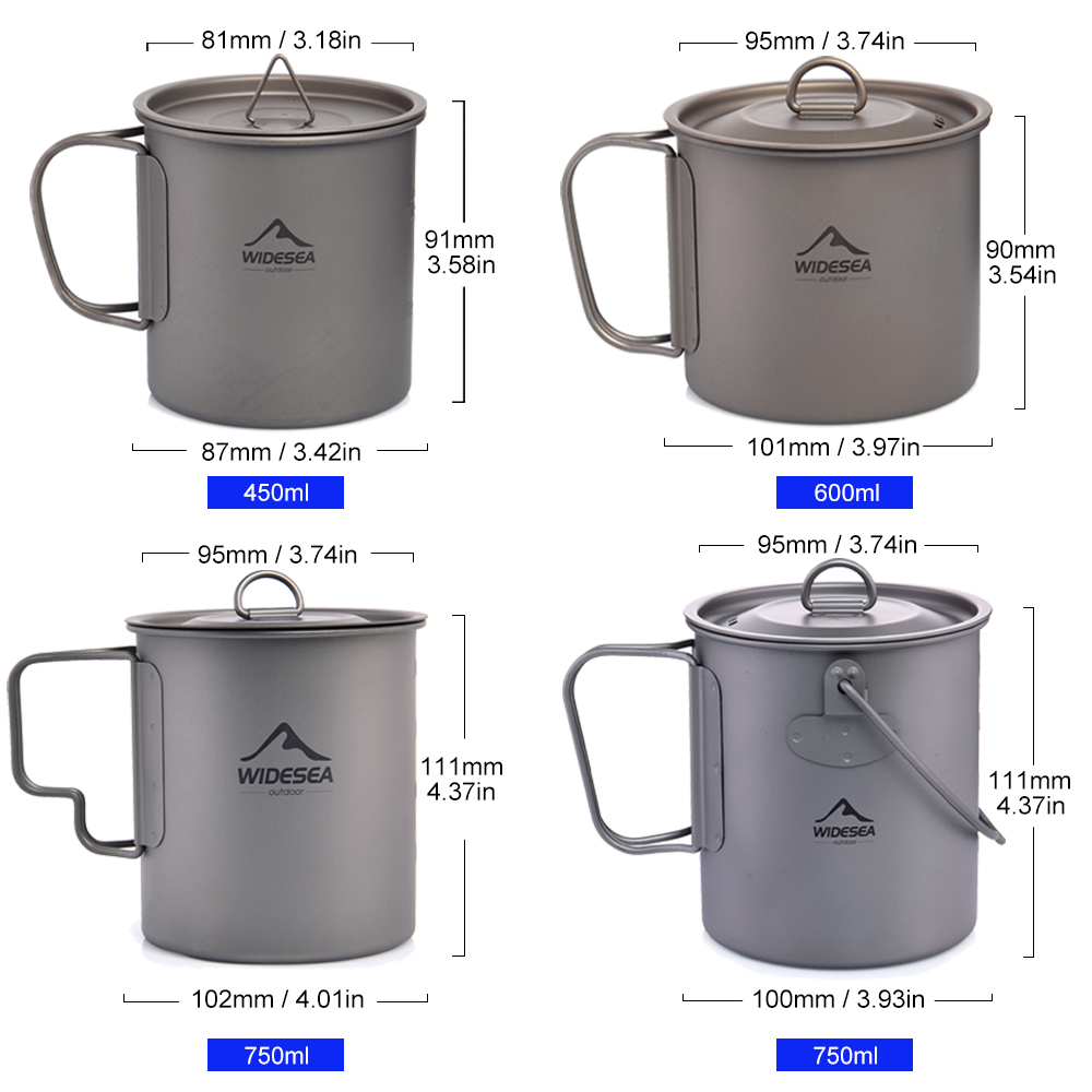 Widesea Camping Mug Titanium C - Quality Camping Cooking Set ulasan dan harga