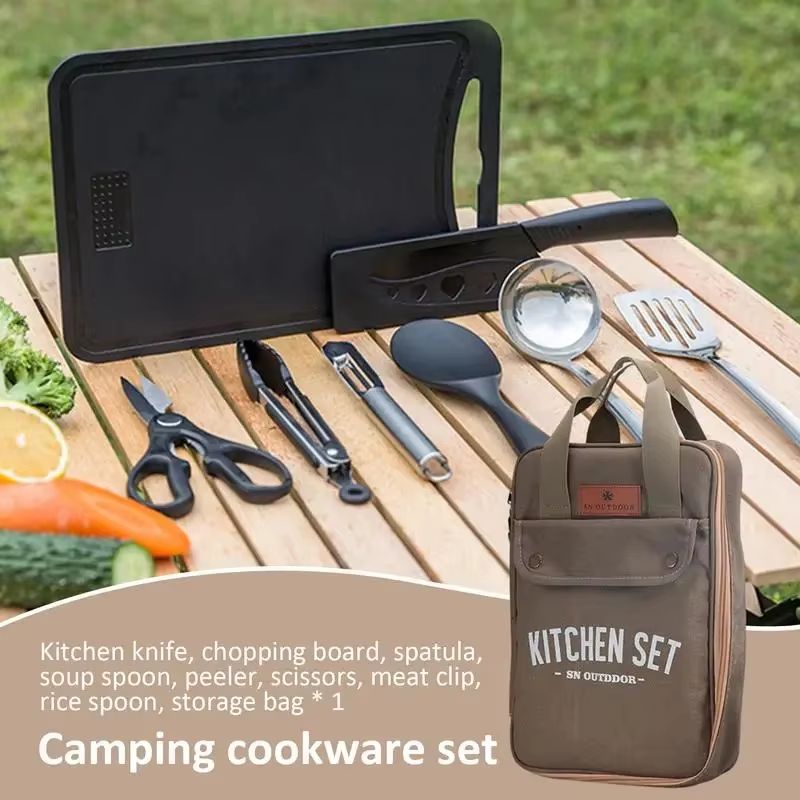 8pcs Camping Kitchen Cookware  - Quality Camping Cooking Set ulasan dan harga